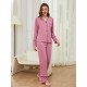 European and American homewear autumn and winter cardigan, long-sleeved and long-pants two-piece set, women's sleepwear.