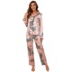 European and American style home wear autumn and winter animal long-sleeved shirt trousers two-piece pajama set for women