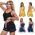 European and American women's sexy pajamas, summer camisole Two-piece loungewear set with shorts (Pizama)