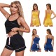 European and American women's sexy pajamas, summer camisole Two-piece loungewear set with shorts (Pizama)