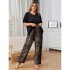 European and American plus-size pajamas for women, spring and autumn, plus-size loungewear sets suitable for overweight women, can be worn outdoors.