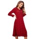 European and American style long nightgown for women, Christmas red plaid loose-fitting long-sleeved home wear pajamas