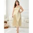 European and American summer camisole ice silk nightgown women's fat women plus size imitation silk pajamas