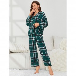 New European and American pajama pants for women, autumn and winter, long-sleeved cardigan, ladies loungewear set.