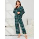 New European and American pajama pants for women, autumn and winter, long-sleeved cardigan, ladies loungewear set.