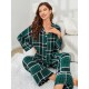 New European and American pajama pants for women, autumn and winter, long-sleeved cardigan, ladies loungewear set.