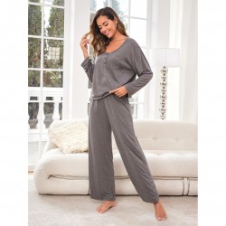 European and American women's pajamas autumn and winter loose casual long-sleeved homewear set