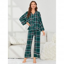 New European and American pajama pants for women, autumn and winter, long-sleeved cardigan, ladies loungewear set.