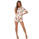 European and American women's pajamas summer thin heart print short-sleeved shorts homewear set nightwear
