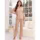 European and American women's autumn and winter modal long-sleeved shirt long pants two-piece loungewear set (пижама)