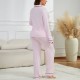 European and American pajamas for women, autumn and winter modal cardigan, long-sleeved shirt and trousers, two-piece loungewear set.