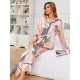 European and American style home wear autumn and winter animal long-sleeved shirt trousers two-piece pajama set for women