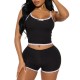 European and American sexy camisole pajamas women's summer lace sleeveless shorts loungewear two-piece set pajamas