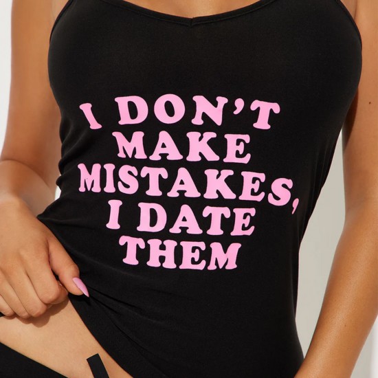 European and American women's suspender pajamas, letter-printed sexy sleeveless top and shorts, two-piece loungewear