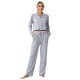 European and American style women's pajamas autumn and winter thickened long-sleeved cardigan long pants two-piece set loungewea