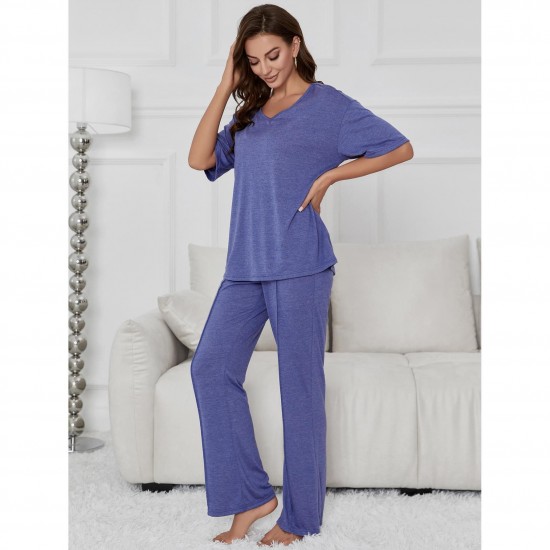 European and American women's spring and summer sports casual short-sleeved trousers set, home wear.