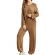 European and American homewear set autumn and winter long-sleeved jogger trousers two-piece pajamas women's
