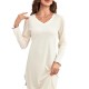 European and American women's long-sleeved summer nightdress, striped, casual, long-sleeved, women's home wear, pajamas.