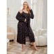 New Satin Plus Size Women's Nightgown Plus Size 200 lbs Light Luxury Cool Bathrobe Two-Piece Homewear Set
