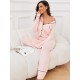 European and American Homewear Set Autumn and Winter Modal Long-Sleeve Shirt Long Pants Two-Piece Pajama Set Women's Pajamas
