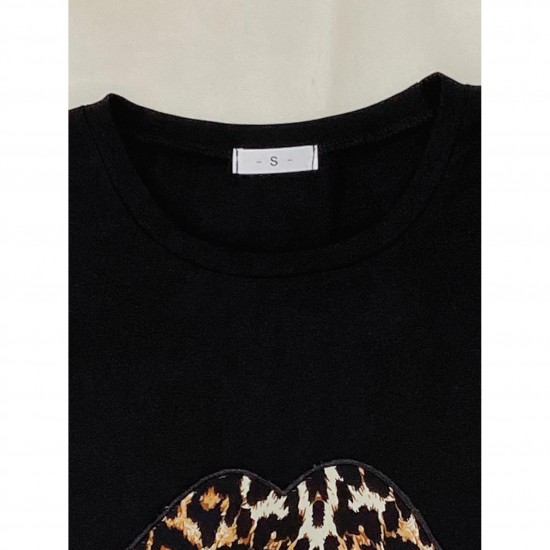 European and American style women's pajamas summer leopard print short-sleeved shorts two-piece set loungewear