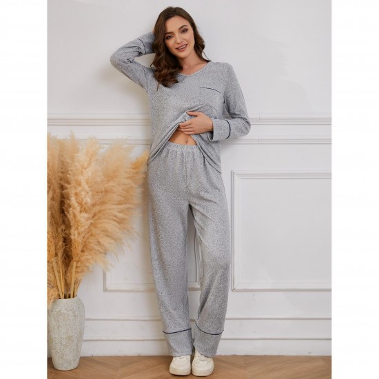 European and American women's loungewear, autumn and winter casual sports long-sleeved long pants two-piece pajamas for women