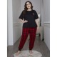 European and American plus size pajamas spring and autumn short-sleeved long pants two-piece homewear set (Pimma)