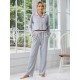 European and American style women's pajamas autumn and winter thickened long-sleeved cardigan long pants two-piece set loungewea
