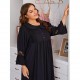 European and American plus size nightgown women long-sleeved long lace homewear plus mm nightgown