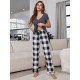European and American women's spring and autumn short-sleeved trousers home wear set, independent website, pajamas.
