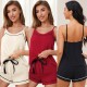 European and American sexy pajamas women's summer thin camisole shorts loungewear set