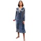 European and American women's long winter fleece nightgown, French palace style, doll collar, plush pajamas.