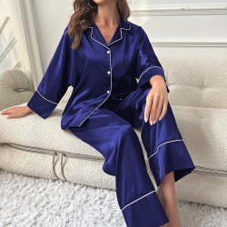 Silk Satin Women's Pajamas Female Loungewear Like Sleepwear