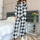 Women's pajamas autumn and winter casual long-sleeved shirt long pants two-piece set loungewear