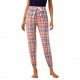 European and American women's autumn and winter plaid drawstring trousers, can be worn as an outerwear, home wear, independent website,