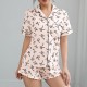 New Women's Summer Striped Basic Short-Sleeve Shorts Casual Women's Homewear Two-Piece Set