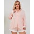 European and American plus-size women's pajamas, spring and summer, modal, suitable for plus-size women up to 200 lbs, long-sleeved, short-length homewear set