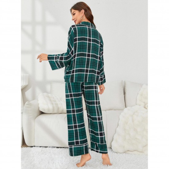 New European and American pajama pants for women, autumn and winter, long-sleeved cardigan, ladies loungewear set.