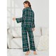 New European and American pajama pants for women, autumn and winter, long-sleeved cardigan, ladies loungewear set.