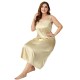 European and American summer camisole ice silk nightgown women's fat women plus size imitation silk pajamas