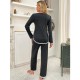 European and American spring and autumn women's long-sleeved homewear and pajamas sets for export on independent website, pajamas.
