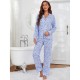 European and American women's pajamas spring and autumn long-sleeved long pants loungewear set