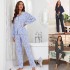 European and American women's pajamas spring and autumn long-sleeved long pants loungewear set
