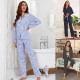 European and American women's pajamas spring and autumn long-sleeved long pants loungewear set