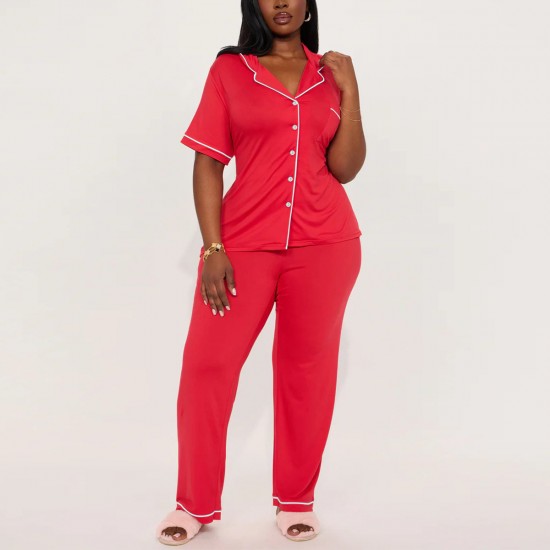 European and American women's pajamas, spring and autumn cardigans, short-sleeved trousers, summer two-piece loungewear