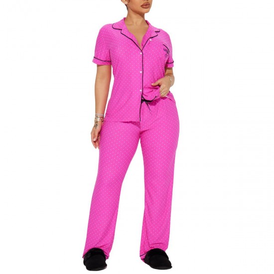 European and American women's pajamas letter embroidery short-sleeved trousers homewear set can be worn outside Пижама