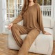 European and American homewear set autumn and winter long-sleeved jogger trousers two-piece pajamas women's