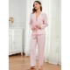 European and American women's autumn and winter simple casual long-sleeved trousers loungewear set independent website pajamas