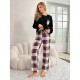 European and American Women's Nightgown Winter Long-Sleeved Long Pants Two-Piece Homewear Set
