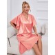 European and American women's summer high-end ice silk sexy loungewear short-sleeved nightgown women's pajamas